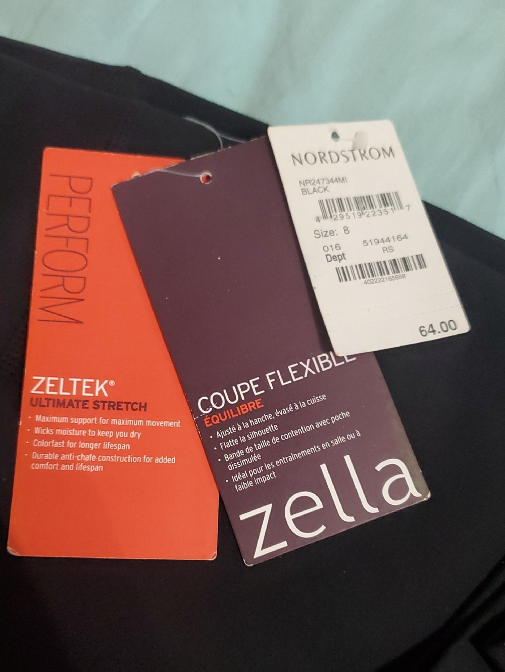 NWT Zella Black High Waist Straight Leg Pants Size 8 🖤 - Picture 7 of 14